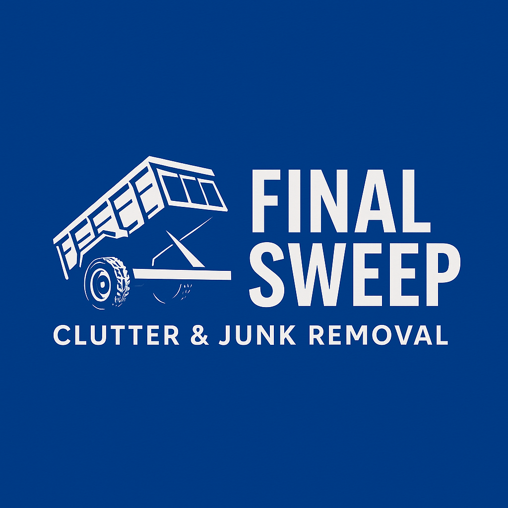 Final Sweep junk removal truck and crew in Omaha, Council Bluffs, ready for pickup.